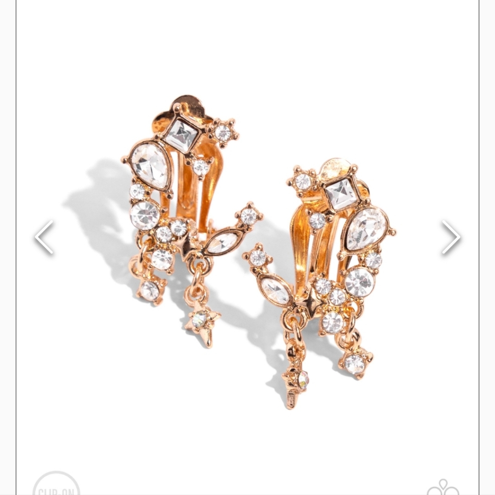 Clip-on Earrings Fantastical Fashion Gold Crescent 🌙 Moon NWT